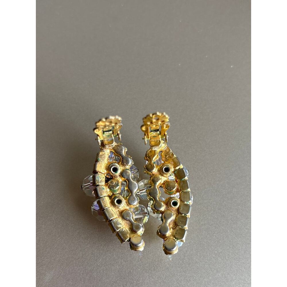 B29 Vintage Juliana Cha Cha‎ Earrings Women AB Crystal Wedding Statement - Picture 5 of 12